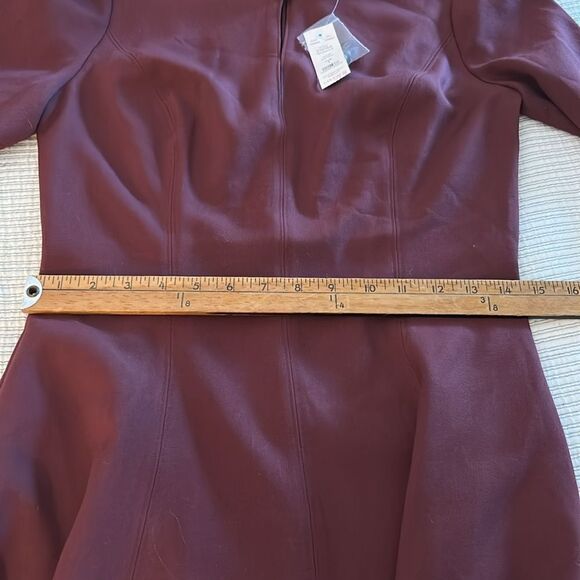 NWT White House Black Market Maroon Keyhole Fit and Flare Half Sleeve 4 - Picture 7 of 9